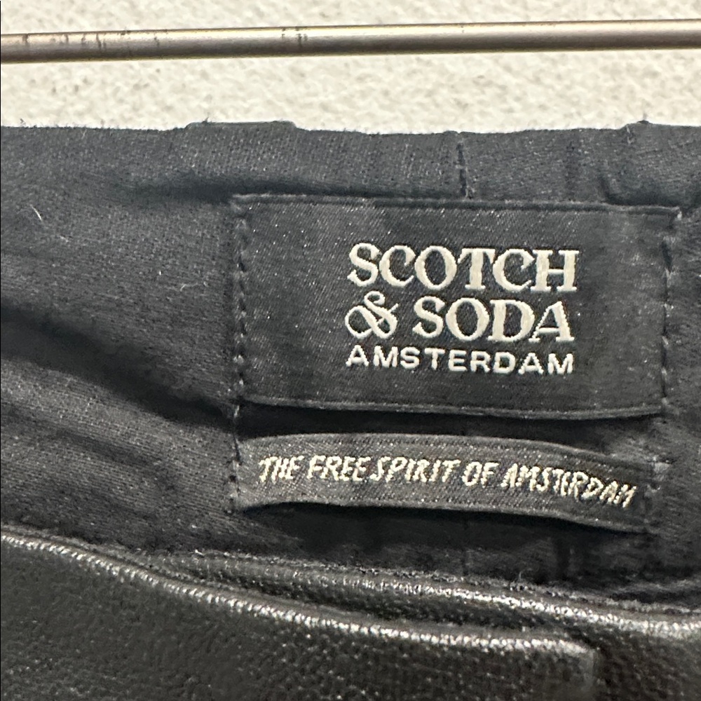 SCOTCH & SODA Leather Robyn trousers pants black size small NWT pockets - Picture 6 of 15